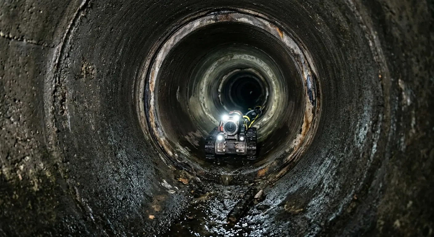 Robotic sewer camera inspecting pipe interior for Sewer Line Repair in South Ogden